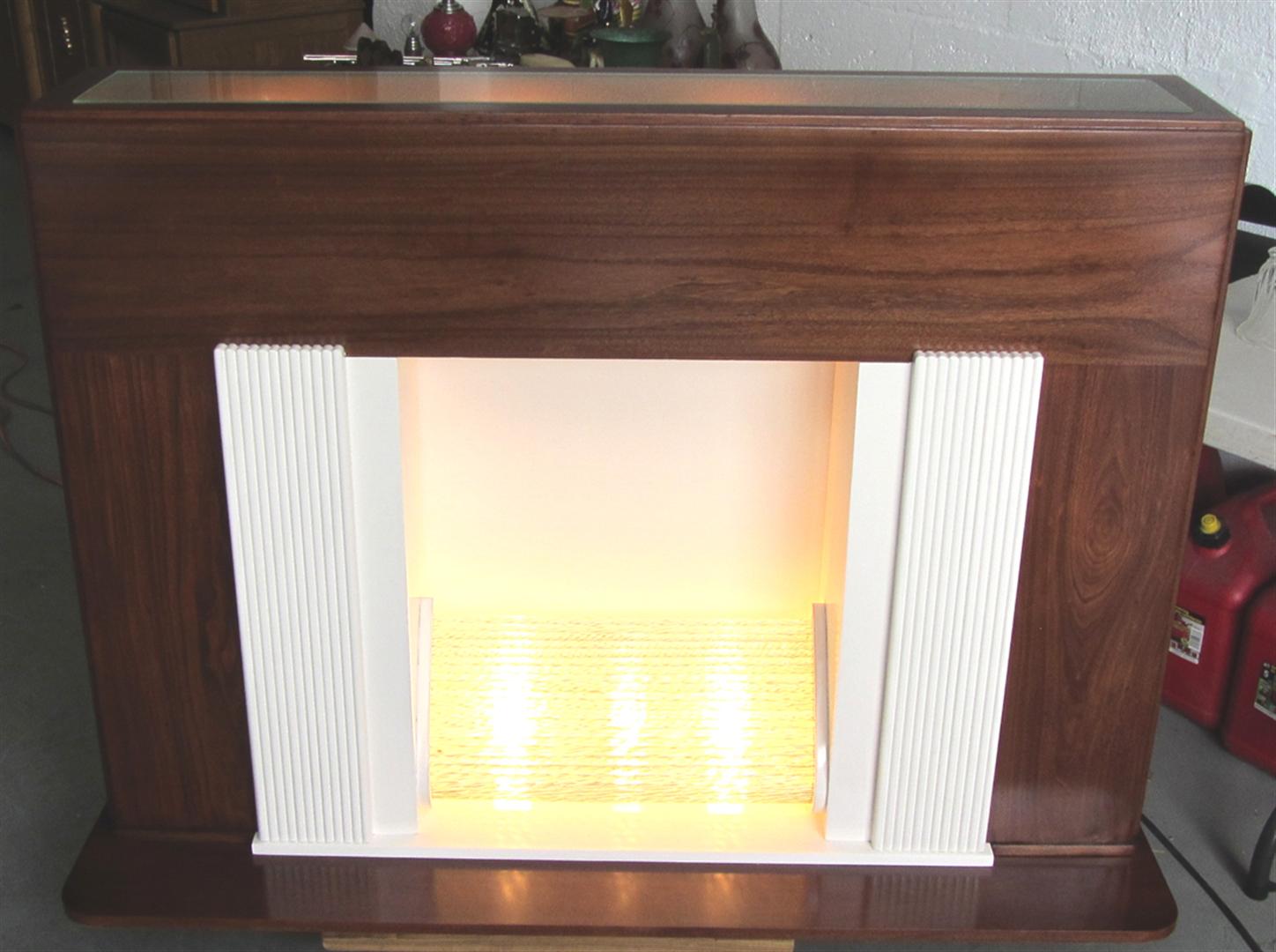 American Art Deco Lighted Electric Fireplace Modernism